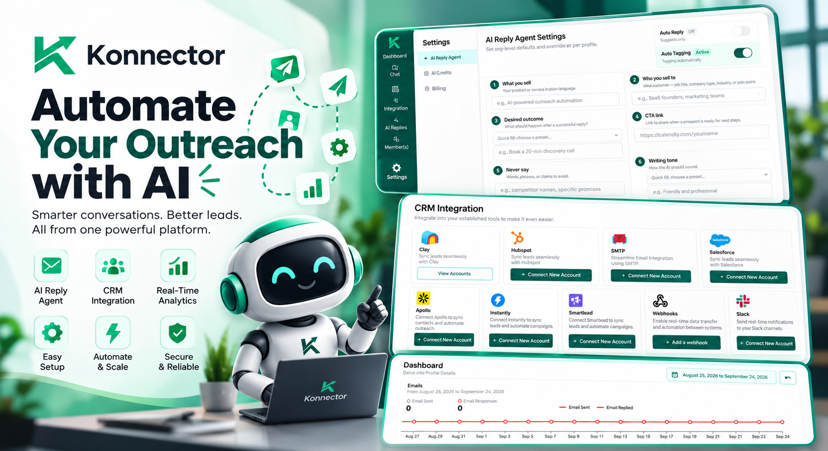 Konnector drafting replies inside an inbox