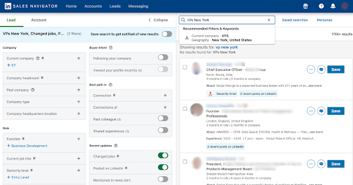 Sales Navigator screenshot
