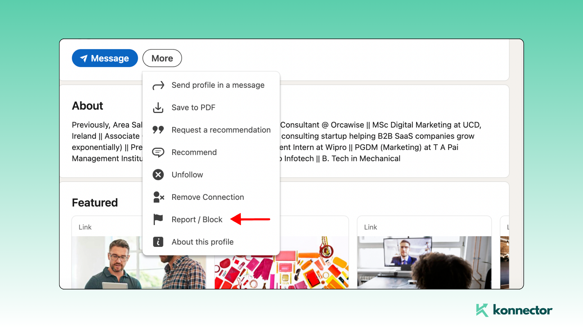 Block someone on LinkedIn
