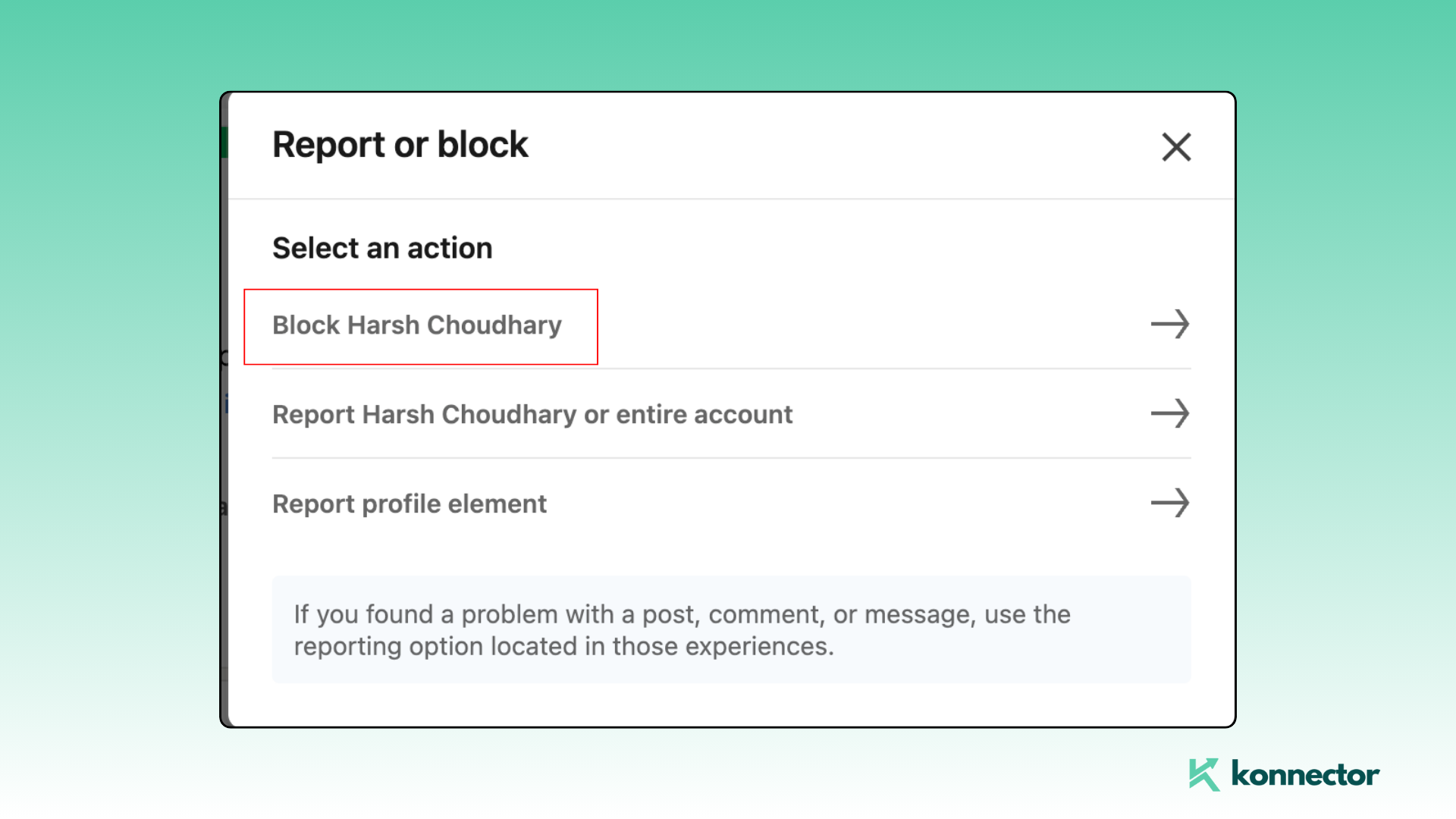 Block someone on LinkedIn