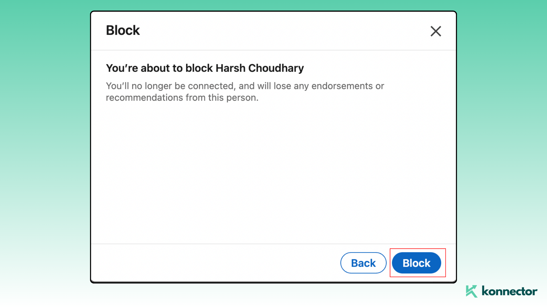 Block someone on LinkedIn